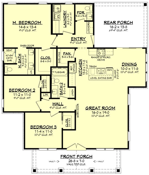 Southern Floor Plan - Main Floor Plan #430-325