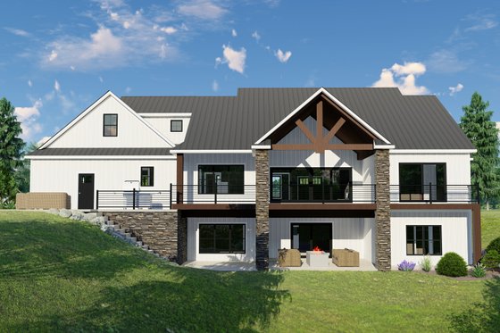 Exterior - Rear Elevation for Farmhouse House Plan #1064-122 - 3 bed, 2.5 bath