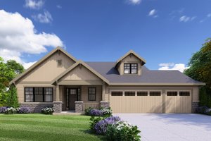 Craftsman Exterior - Front Elevation Plan #124-1414