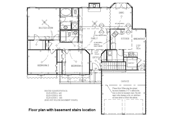 Floor Plan - Other Floor for Ranch House Plan #56-118 - 3 bed, 2 bath