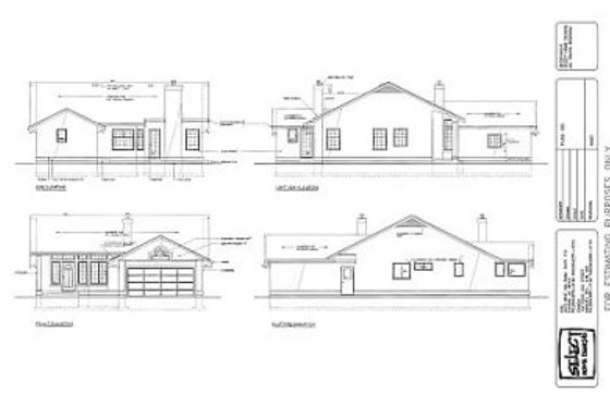 Exterior - Rear Elevation for Mediterranean House Plan #47-202 - 3 bed, 2 bath