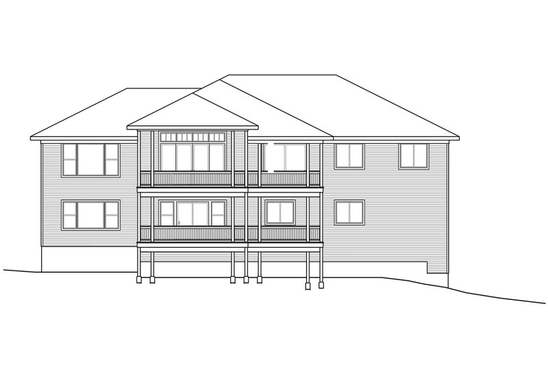 Architectural House Design - Exterior - Rear Elevation for Traditional House Plan #124-1118 - 3 bed, 2.5 bath
