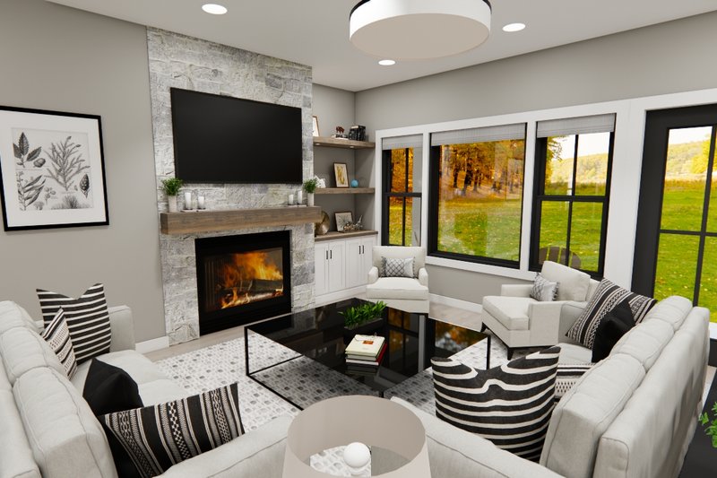 Home Plan - Interior - Family Room 1 for Farmhouse House Plan #51-1371 - 4 bed, 3.5 bath