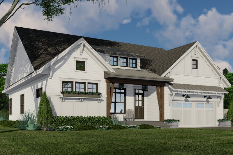 Architectural House Design - Farmhouse Exterior - Front Elevation Plan #51-1185