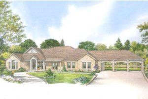 Country Exterior - Front Elevation Plan #140-162