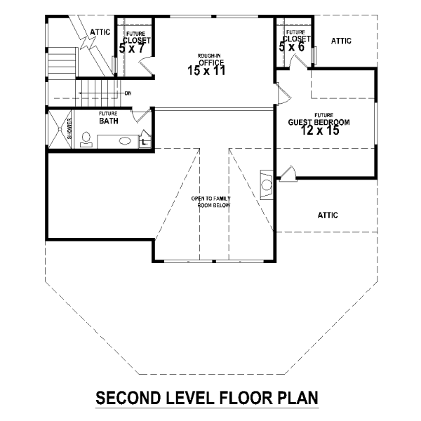 Bungalow Floor Plan - Upper Floor Plan #81-13871