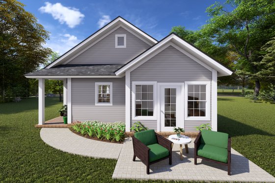 Exterior - Rear Elevation for Cottage House Plan #513-2211 - 3 bed, 2 bath