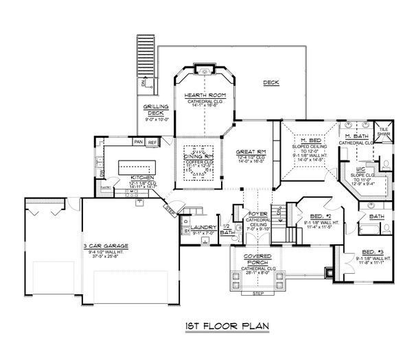 Architectural House Design - Craftsman Floor Plan - Main Floor Plan #1064-71