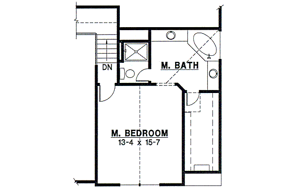 Traditional Floor Plan - Upper Floor Plan #67-652