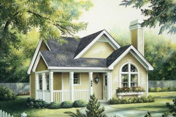 Exterior - Front Elevation 3 for Cottage House Plan #57-194 - 2 bed, 2 bath