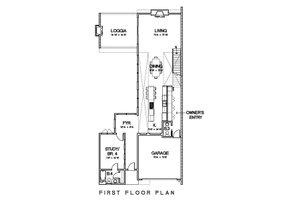 Floor Plan - Main Floor for Modern House Plan #449-11 - 3 bed, 3.5 bath