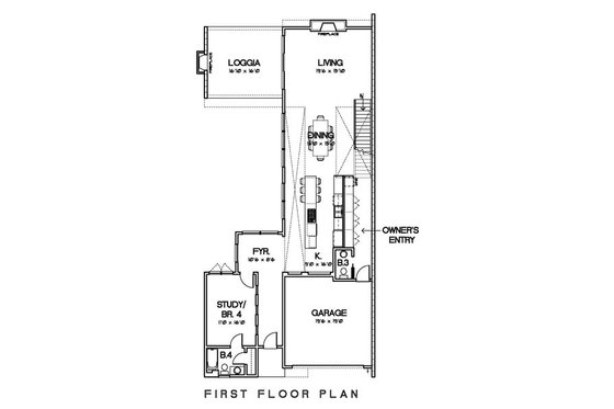 Floor Plan - Main Floor for Modern House Plan #449-11 - 3 bed, 3.5 bath