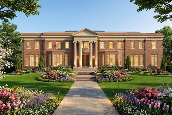 Exterior - Front Elevation 4 for Classical House Plan #119-480 - 5 bed, 4.5 bath