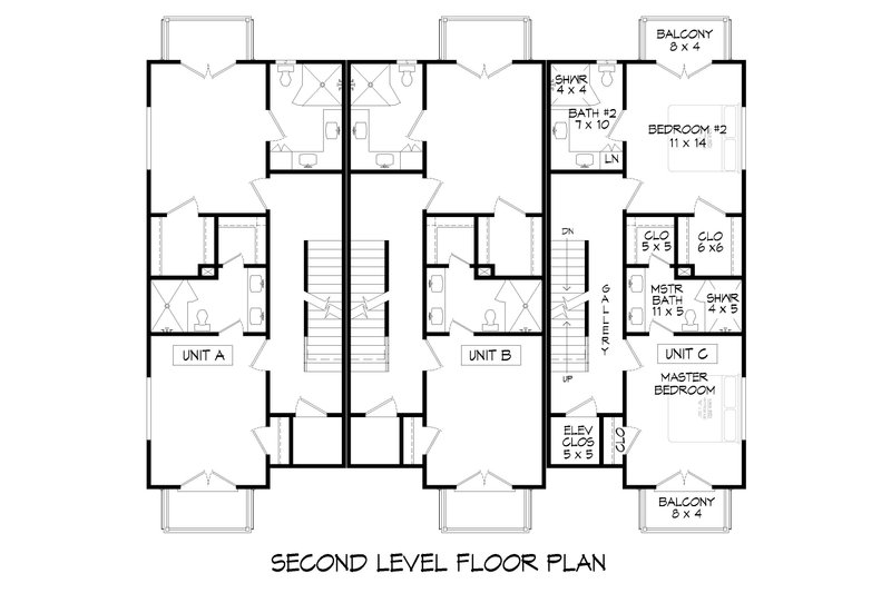 Home Plan - Floor Plan - Upper Floor for Modern House Plan #932-1213 - 3 bed, 3.5 bath