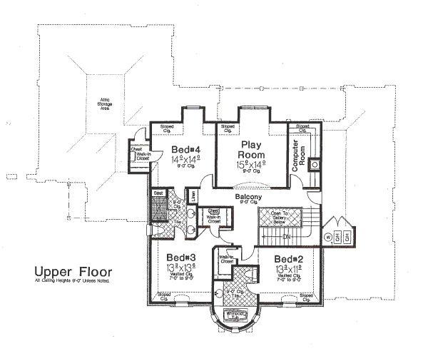 Home Plan - European Floor Plan - Upper Floor Plan #310-651
