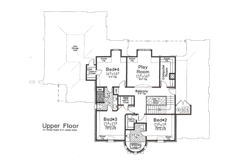 Home Plan - Floor Plan - Upper Floor for European House Plan #310-651 - 4 bed, 3.5 bath