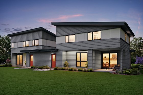 Exterior - Rear Elevation for Contemporary House Plan #48-1026 - 3 bed, 2.5 bath