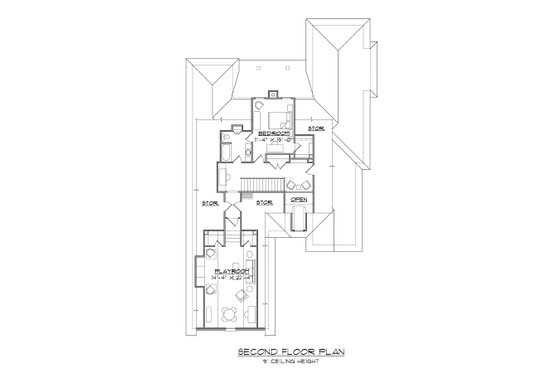 Floor Plan - Upper Floor for Traditional House Plan #1054-77 - 3 bed, 3.5 bath