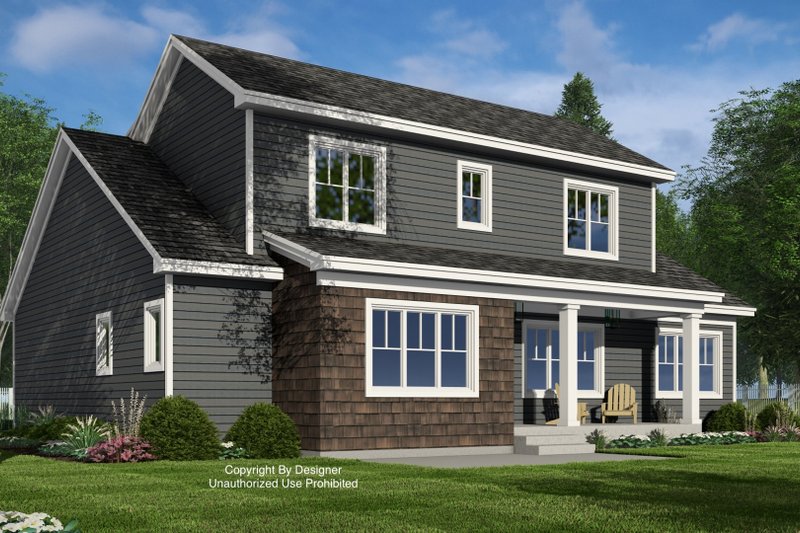 Architectural House Design - Exterior - Rear Elevation for Bungalow House Plan #51-1364 - 4 bed, 3.5 bath