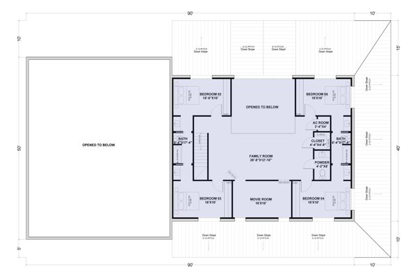 Barndominium Floor Plan - Upper Floor Plan #1107-26