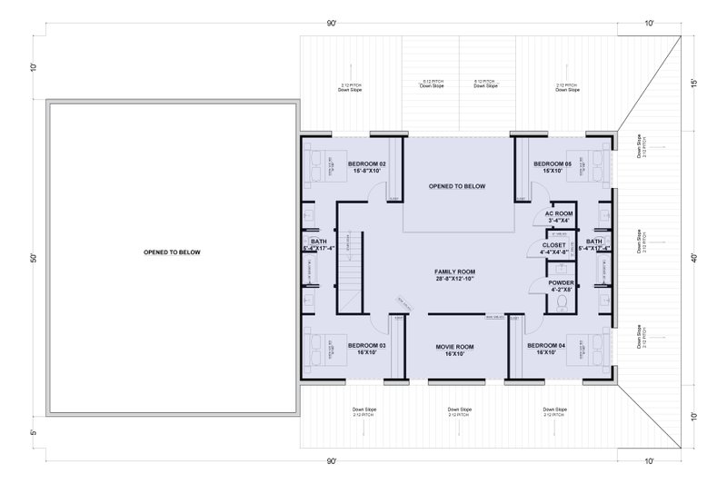 Home Plan - Floor Plan - Upper Floor for Barndominium House Plan #1107-26 - 5 bed, 4 bath