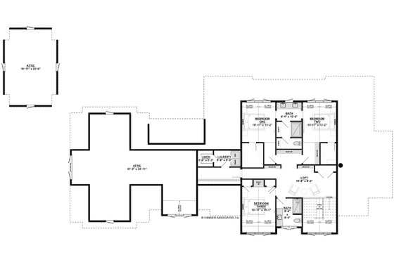Floor Plan - Upper Floor for Farmhouse House Plan #928-340 - 4 bed, 3.5 bath