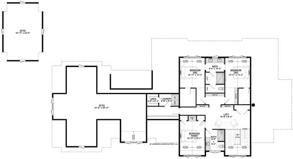 Farmhouse Floor Plan - Upper Floor Plan #928-340