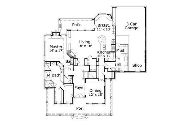 Traditional Floor Plan - Main Floor Plan #411-530