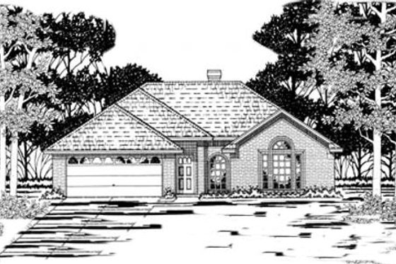 Exterior - Front Elevation for Traditional House Plan #42-183 - 3 bed, 2 bath