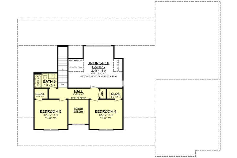 House Design - Floor Plan - Upper Floor for Farmhouse House Plan #430-384 - 5 bed, 3.5 bath