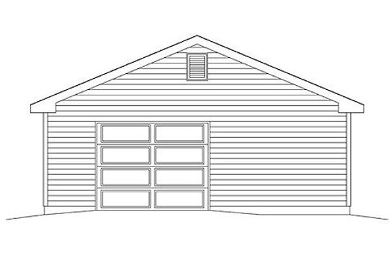 Exterior - Rear Elevation for Traditional House Plan #22-562, 0 bath