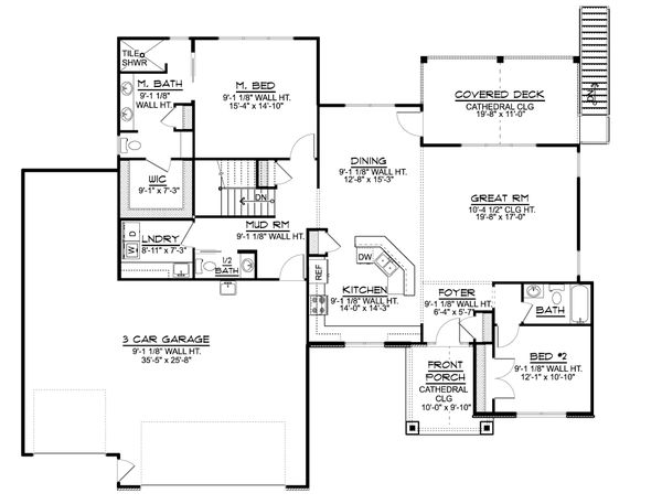 Ranch Floor Plan - Main Floor Plan #1064-87