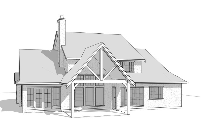 Dream House Plan - Exterior - Rear Elevation 1 for European House Plan #1114-23 - 4 bed, 2.5 bath