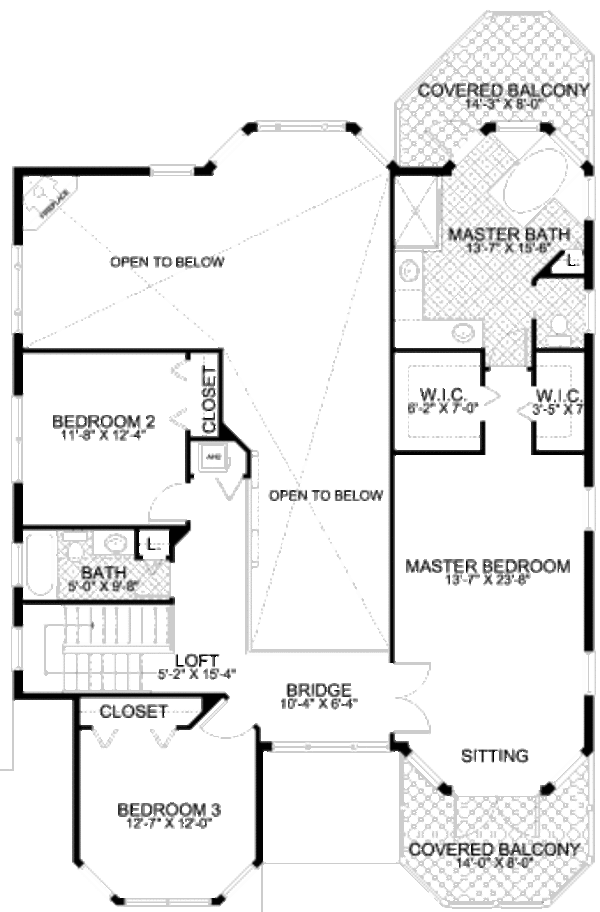Mediterranean Floor Plan - Upper Floor Plan #420-141