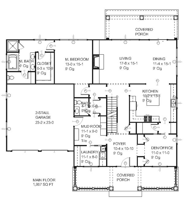 Traditional Floor Plan - Main Floor Plan #901-32