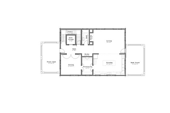 Floor Plan - Main Floor for Craftsman House Plan #926-5 - 3 bed, 3 bath