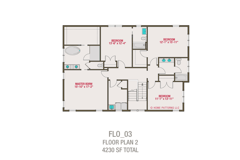 House Plan Design - Floor Plan - Upper Floor for Craftsman House Plan #461-63 - 5 bed, 4.5 bath