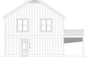 Exterior - Rear Elevation for Southern House Plan #932-901 - 3 bed, 2.5 bath