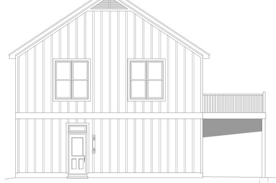 Exterior - Rear Elevation for Southern House Plan #932-901 - 3 bed, 2.5 bath