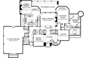 Floor Plan - Main Floor for European House Plan #453-49 - 4 bed, 4.5 bath