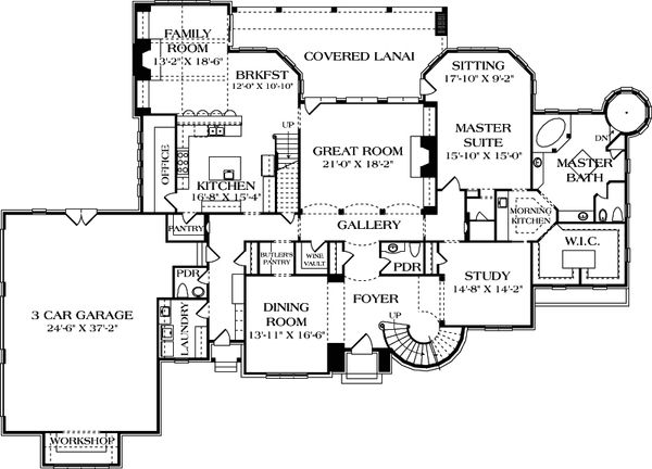 Dream House Plan - European Floor Plan - Main Floor Plan #453-49