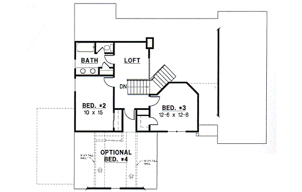 Traditional Floor Plan - Upper Floor Plan #67-392