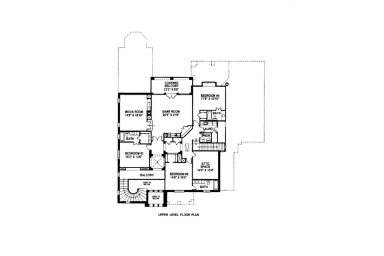 Floor Plan - Upper Floor for Mediterranean House Plan #141-360 - 5 bed, 6 bath