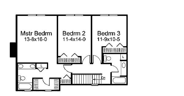 Dream House Plan - Traditional Floor Plan - Upper Floor Plan #57-448