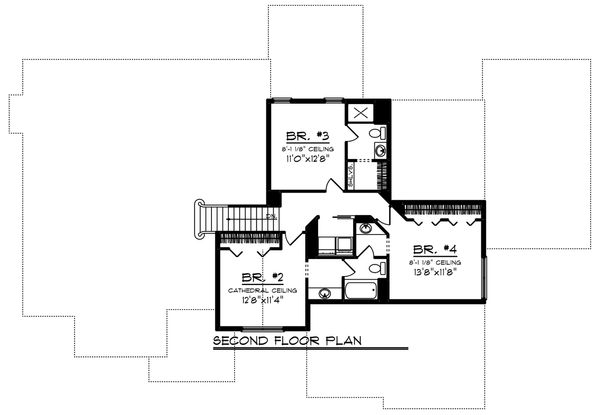 Dream House Plan - Craftsman Floor Plan - Upper Floor Plan #70-1252