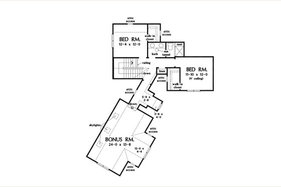 Floor Plan - Upper Floor for Craftsman House Plan #929-1141 - 4 bed, 3 bath