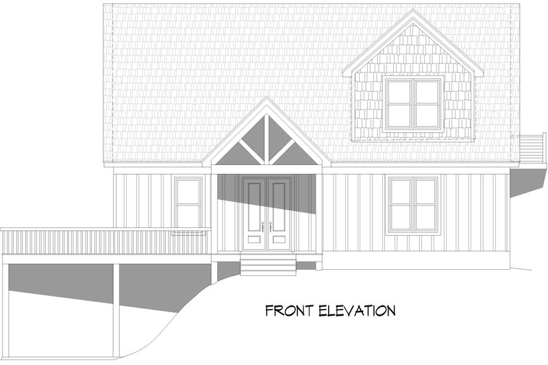 Architectural House Design - Exterior - Front Elevation 3 for Country House Plan #932-995 - 3 bed, 2 bath