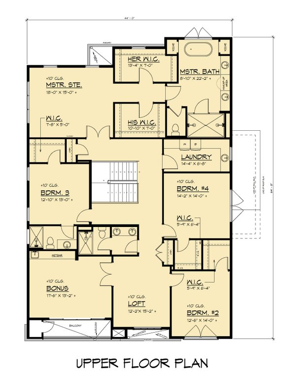 Contemporary Floor Plan - Upper Floor Plan #1066-316