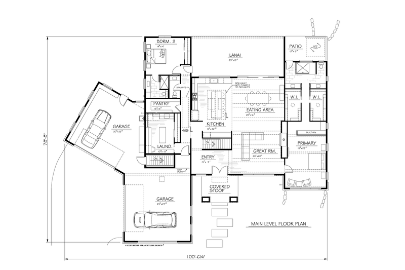Architectural House Design - Floor Plan - Main Floor for Modern House Plan #1122-11 - 2 bed, 3 bath