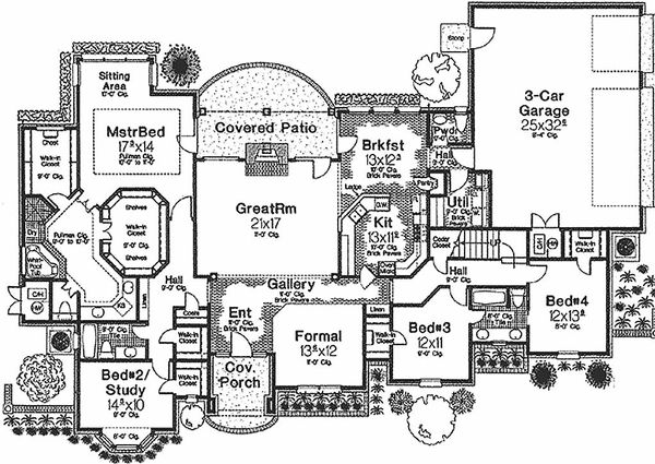 Dream House Plan - European style house plan, main level floor plan